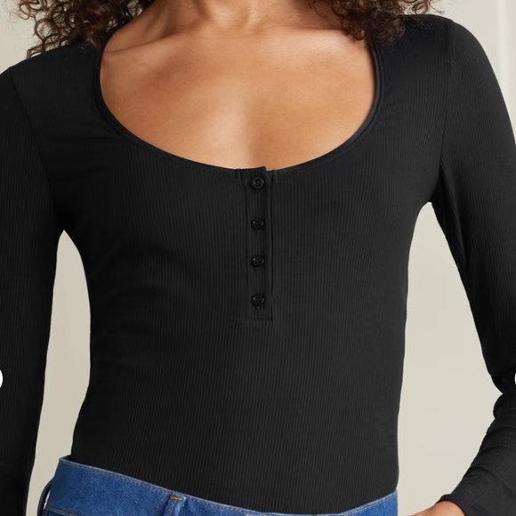 WOLFORD Henley ribbed stretch-modal thong bodysuit - Picture 2 of 3